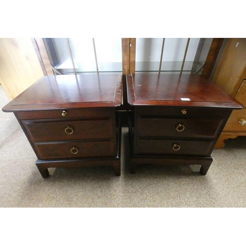 515 - PAIR OF STAG MAHOGANY 2 DRAWER BEDSIDE CHESTS