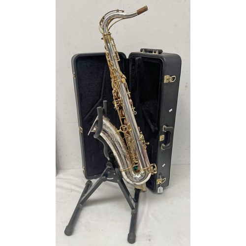 1005 - YANAGISAWA JAPAN TENOR SAXOPHONE 9937, SOLID SILVER BODY, BODY ETCHED WITH MAKERS NAME & SERIAL NUMB... 