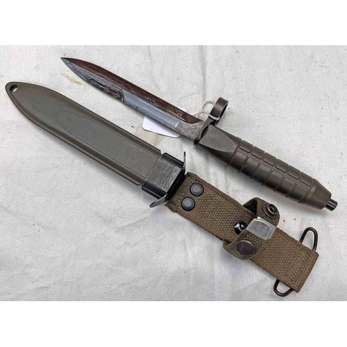 1163 - G3 KNIFE BAYONET WITH 16.8CM LONG BLADE WITH ITS SCABBARD AND FROG