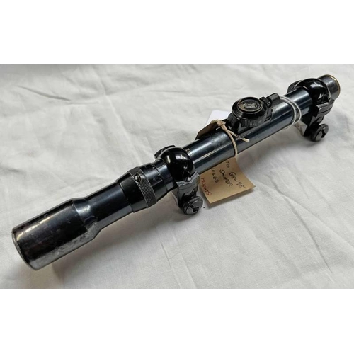 1181 - OPTIKON HAMBURG 2  1/2 X RIFLE SCOPE WITH STEEL BODY AND ASSOCIATED PARKER HALE MOUNTS, POSSIBLY FOR... 