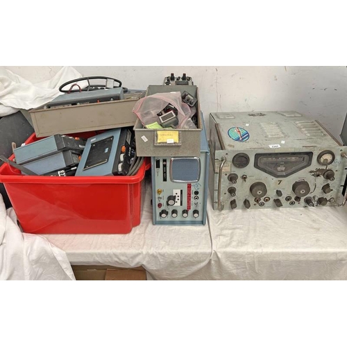 1241 - SELECTION RADIO RELATED EQUIPMENT TO INCLUDE A BRITISH MILITARY INSTRUMENT PANEL, DYNAMO SCOPE, VARI... 