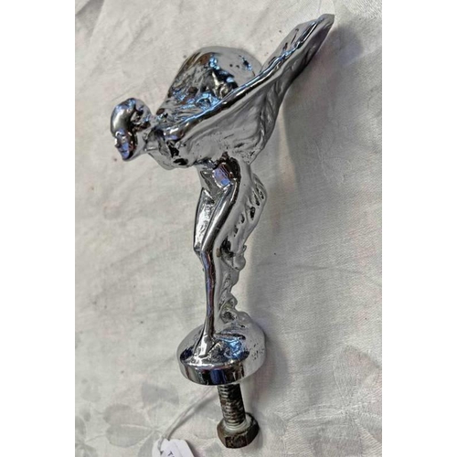 1283 - ROLLS ROYCE SPIRIT OF ECSTACY CAR MASCOT WITH MARKINGS / SIGNATURE TO FOOT OF BASE  15 CM LONG OVERA... 