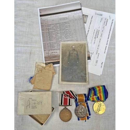 1327 - WW1 MEDAL PAIR AWARDED TO 22873 PTE W (WILSON) ORMSTON, A. CYC. CORPS, BRITISH WAR MEDAL, VICTORY ME... 