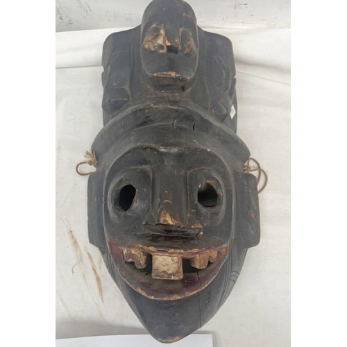 1329 - WEST AFRICAN TRIBAL MASK 35CM LONG