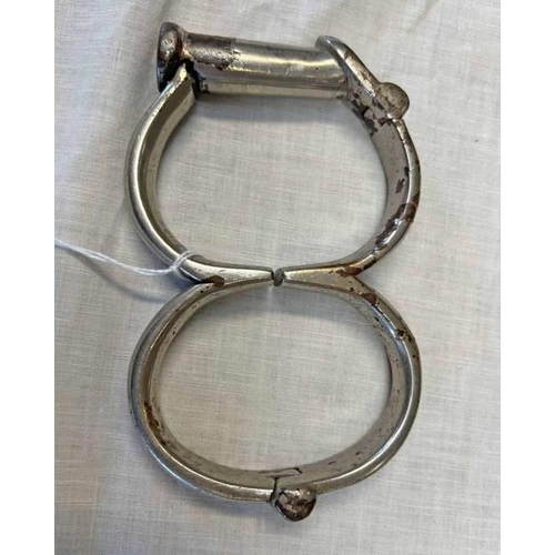 1333 - PAIR OF FIGURE OF EIGHT HANDCUFFS, NO KEY