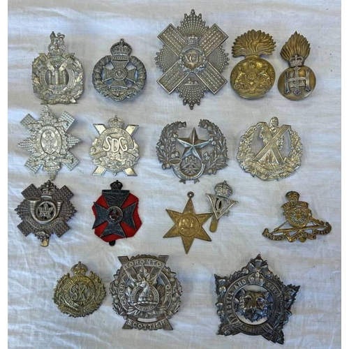 1343 - GOOD SELECTION OF VARIOUS CAP BADGES TO INCLUDE SCOTTISH & CANADIAN EXAMPLES SUCH AS ARGYLL & SUTHER... 