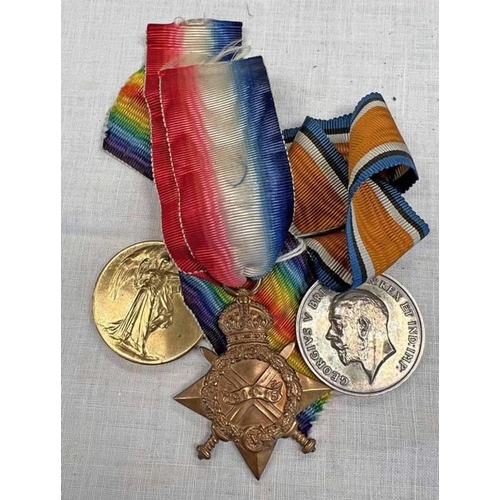 1363 - WW1 MEDAL TRIO WITH 1914-15 STAR AWARDED TO 49016 DVR: A CORNELL RFA, 1914-1918 & VICTORY MEDAL MARK... 