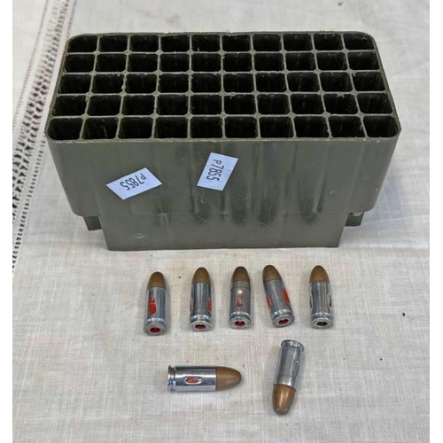 1388 - 50 INERT 9MM DRILL ROUNDS IN A 7.62MM STORAGE CONTAINER