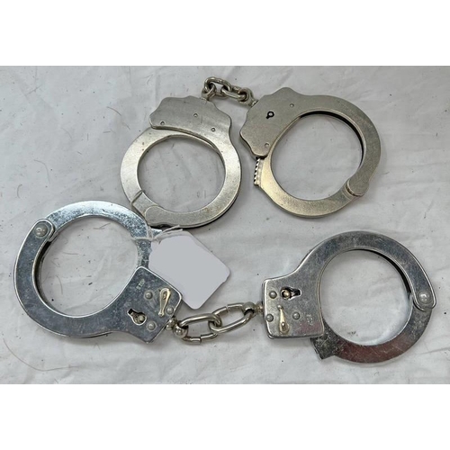 1392 - PEERLESS HANDCUFFS (NO KEY) AND OTHER SET (NO KEY)