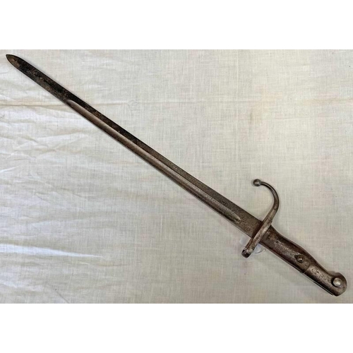 1396 - TURKISH MAUSER BAYONET WITH 45.7CM LONG BLADE & HOOKED QUILLION