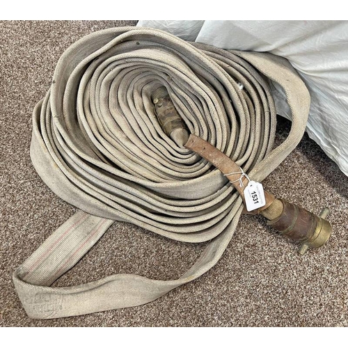 1531 - MERRY WEATHER LONDON MADE CANVAS & BRASS FIRE HOSE