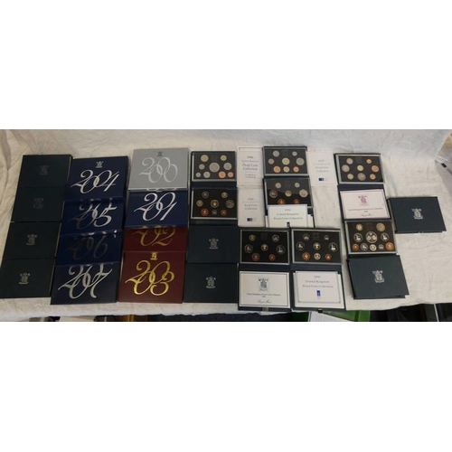 2573 - 1984-2007 ROYAL MINT PROOF SETS, ALL IN CASE OF ISSUE, WITH OUTER BOXES