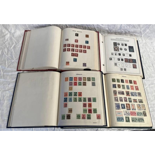 2580 - 4 ALBUMS OF STAMPS TO INCLUDE ALBUM OF COMMONWEALTH WITH 1d PENNY BLACK, PENNY REDS, TWOPENNY BLUES,... 