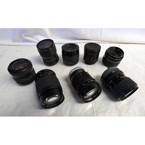 4008 - SELECTION OF CAMERA LENSES TO INCLUDE; TAMRON SP 1:3.5 70MM-210MM, HANIMEX C-MACRO 1:3.5-4.5 F=55-22... 