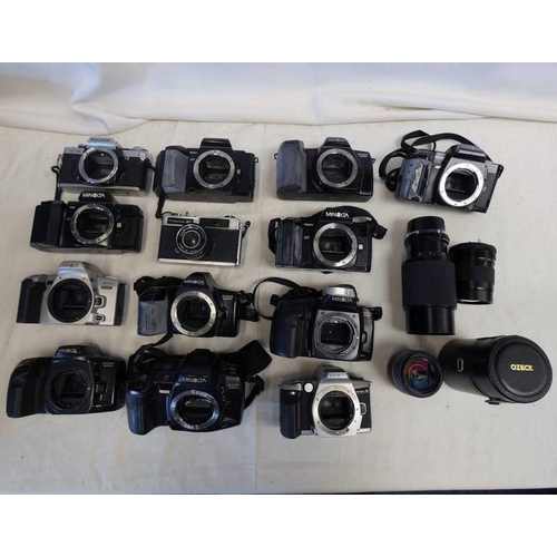 4027 - GOOD SELECTION OF CAMERAS, LENSES ETC TO INCLUDE ; MINOLTA DYNAZ 300 SI CAMERA BODY, MEILKAI EL CAME... 