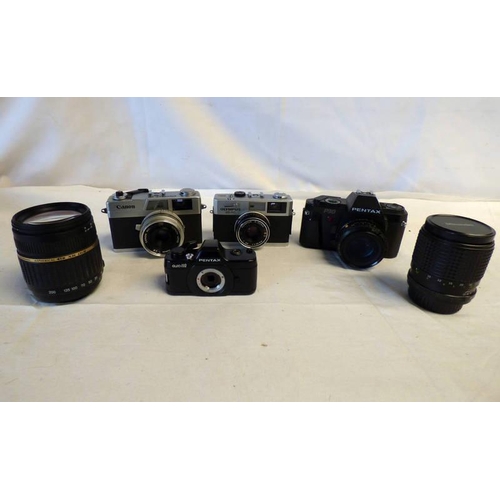 4029 - SELECTION OF CAMERA, ACCESSORIES, LENSES, ETC TO INCLUDE; ST705 CAMERA BODY, TOKINA SZ-X 1:4-5.6MM F... 