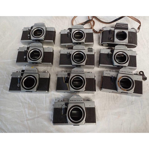 4057 - 10 PRAKTICA SLR FILM CAMERA BODIES