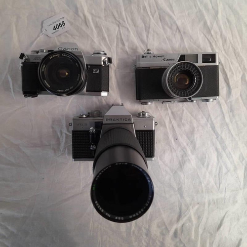 4068 - BELL & HOWELL CANON CANONET 19 CAMERA BODY WITH CANON SE 45MM F/1.9 LENS, CANON AL-1 9F CAMERA BODY ... 