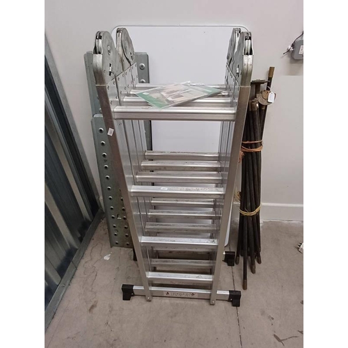 6063 - SET OF DRAIN RODS, 2 RAMPS & FOLDING MULTI-PURPOSE LADDER WITH BOOKLET