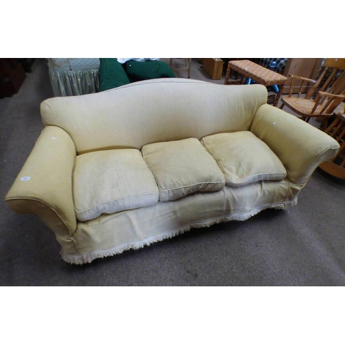 101 - 19TH CENTURY OVERSTUFFED SETTEE WITH SERPENTINE BACK