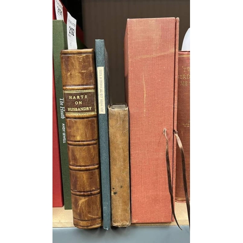 2192 - ESSAYS ON HUSBANDRY BY REV. WALTER HARTE, 2 VOLUMES FULLY LEATHER BOUND AS 1 - 1770, HUTTON'S FARMER... 