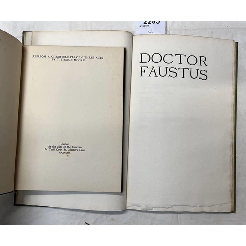 2285 - DOCTOR FAUSTUS BY CHRISTOPHER MARLAVE EDITED BY T STURGE MOORE, ILLUSTRATED BY CHARLES RICKETTS, 1 O... 