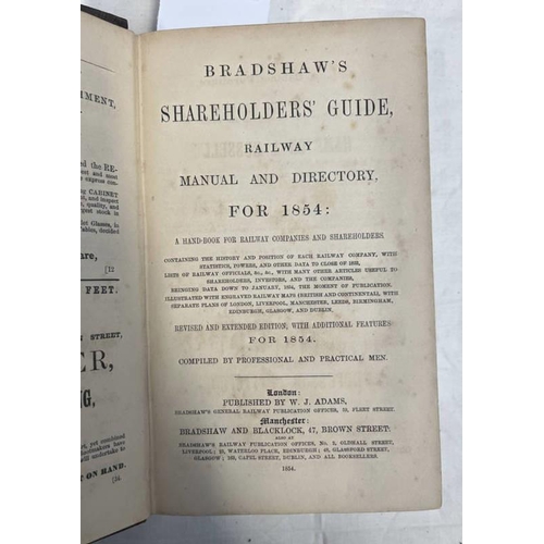 2668 - BRADSHAW'S SHAREHOLDERS' GUIDE, RAILWAY MANUAL AND DIRECTORY FOR 1854