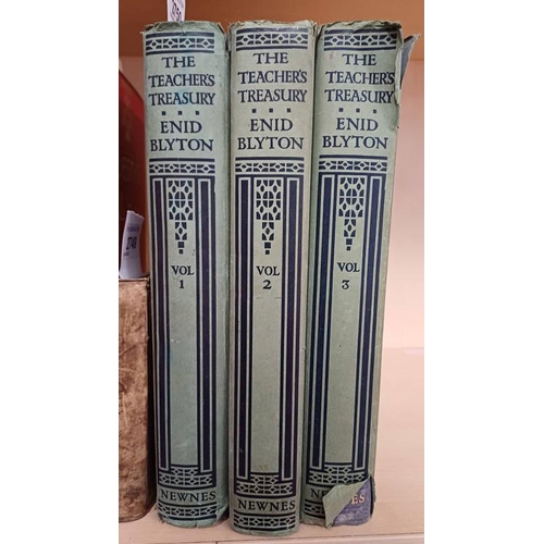 2750 - THE TEACHER'S TREASURY EDITED BY ENID BLYTON, IN 3 VOLUMES EACH WITH DUSTJACKET