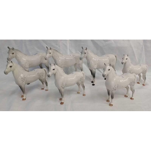 3062 - 3 BESWICK PORCELAIN FIGURES ARAB ''BAHRAM'' HORSES & 4 BESWICK WELSH M HORSES.