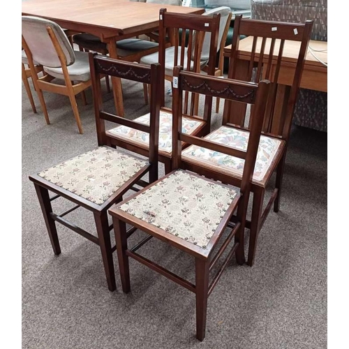 422 - PAIR OF MAHOGANY HAND CHAIRS LABELLED JOHN ALEXANDER & CO, ABERDEEN TO UNDERSIDE AND ONE OTHER PAIR ... 