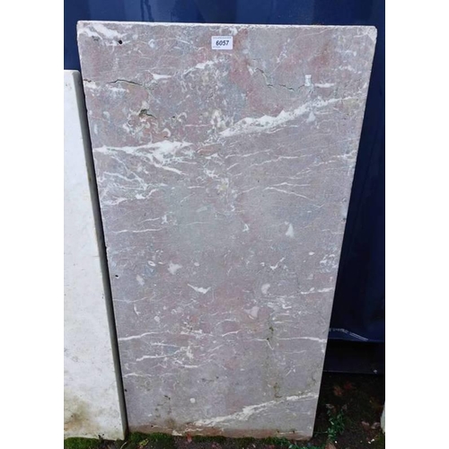 6057 - MARBLE SLAB  107 CM X 54 CM