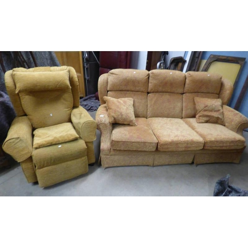 106 - PARKER KNOLL 3 SEATER SETTEE & RECLINING ARMCHAIR