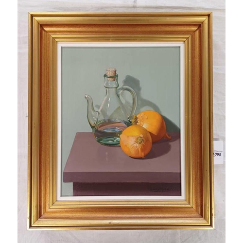 1095 - ROLLES MUNOZ STILL LIFE SIGNED FRAMED OIL PAINTING 40 X 32 CM