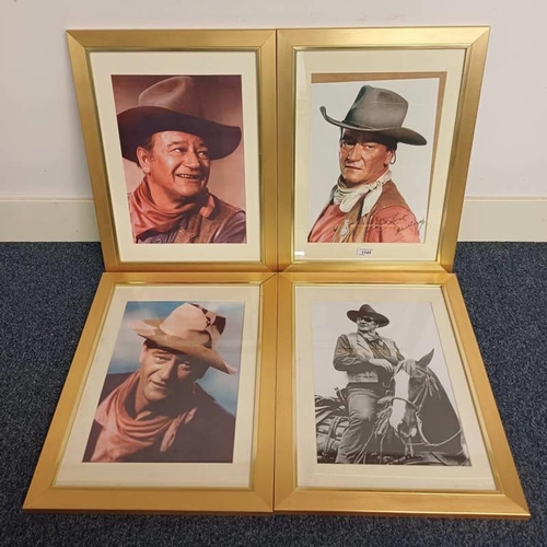 1145 - 4 GILT FRAMED PICTURES OF JOHN WAYNE OVERALL SIZE 59 X 44 CM