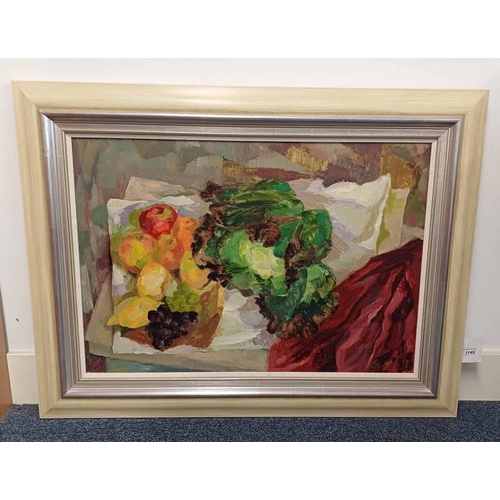 1149 - BABS REDPATH - (ARR)  THE CABBAGE SIGNED ON LOWER RIGHT FRAMED OIL PAINTING 55 X 80 CM