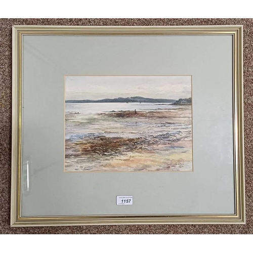 1157 - GEORGE STRATTON FERRIER 'COASTAL SCENE' SIGNED, DATED 1884 FRAMED WATERCOLOUR 23 CM X 31 CM