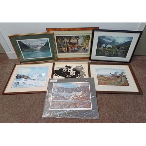 1158 - SELECTION OF PRINTS ETC TO INCLUDE ; ESTHER ARMSTRONG, 'WAITING ON THE HILL', SIGNED IN PENCIL, PRIN... 