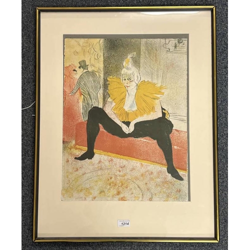 1214 - TOULOUSE - LAUTREC 'ELLES CIRCUS PERFORMER' FRAMED PUBLISHED LITHOGRAPH NO 1065/1200 51 X 39 CM