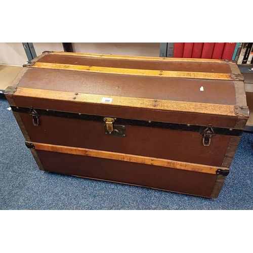 200 - OAK BOUND DOME TOP TRUNK WITH METAL FIXTURES