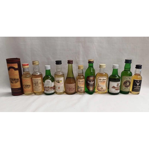 2045 - 11 VARIOUS SINGLE MALT WHISKY MINIATURES INCLUDING ABERFELDY CONNOISSEURS CHOICE, ROYAL ABERDEEN GOL... 