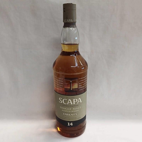 2093 - 1 BOTTLE SCAPA 14 YEAR OLD SINGLE MALT WHISKY - 1 LITRE, 40% VOL.