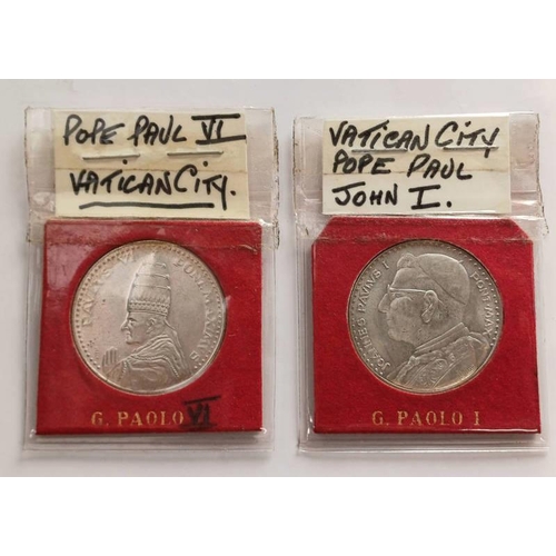 2177 - VATICAN CITY POPE PAUL VI & JOHN PAUL I COMMEMORATIVE MEDALS