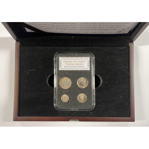 2179 - 1885 THE QUEEN VICTORIA YOUNG HEAD SILVER MAUNDY MONEY SET, ENCAPSULATED, ISSUED BY THE WESTMINSTER,... 