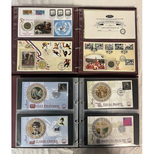 2269 - BENHAMS THE PHILATELIC NUMISMATIC COLLECTION ALBUM WITH 23 COVERS (14 COIN COVERS) INCLUDING 1997 50... 