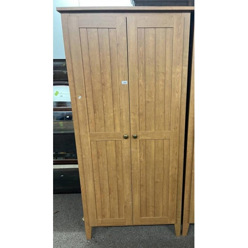 294 - HARDWOOD 2 DOOR WARDROBE, 190CM TALL