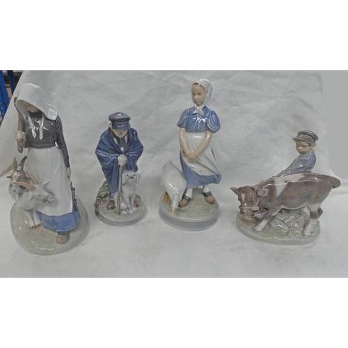 3006 - 4 ROYAL COPENHAGEN PORCELAIN FIGURES