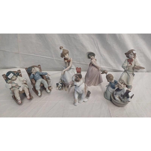 3126 - LLADRO FIGURE OF ARTIST, LLADRO FIGURE OF GIRL CLEANING DOG, LLADRO FIGURE OF FLAMENCO DANCER, & 4 O... 