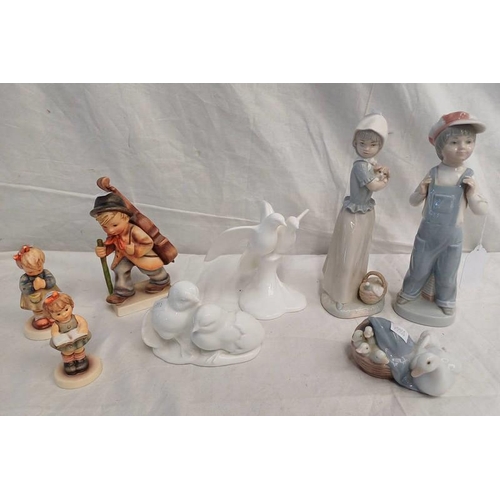 3345 - LLADRO FIGURE OF A BOY, LLADRO FIGURE OF DUCK & DUCKLINGS, 2 ROYAL DOULTON FIGURES - HN3550 ALWAYS &... 