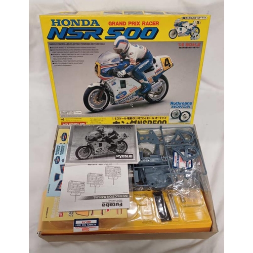 4005 - PARTIALLY CONSTRUCTED KYOSHO HONDA NSR 500  1:8 SCALE PLASTIC KIT.