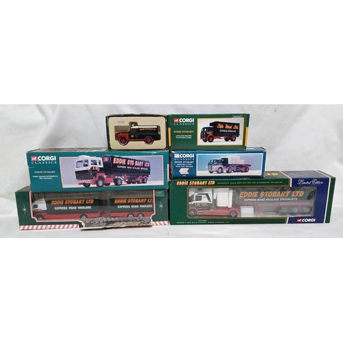 4011 - SELECTION OF EDDIE STOBART RELATED CORGI MODEL VEHICLES INCLUDING CC12802 - SCANIA T-CAB BULK TIPPER... 